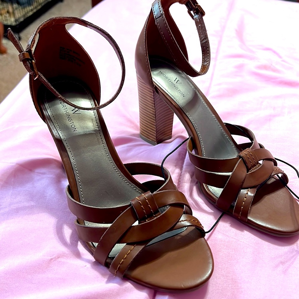 Brown high heels